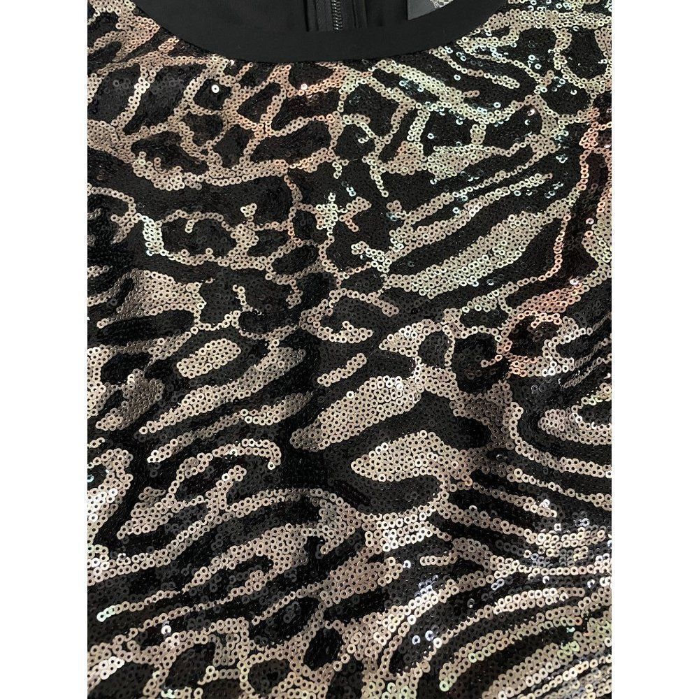 Vince Camuto Leopard & Gold Sequins Sleeveless Top 14 - Picture 5 of 5